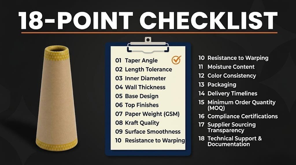 The Paper Cone Supplier Checklist for Spinning Mills: 20 Checks Before You Order